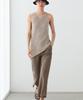 Masimodutti Linen Crop Kick Flare Pants