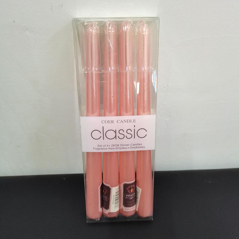 4pcs/box Restaurant Electroplated Thread Candle Long Stem Candle Romantic Wedding Decoration Candle Holder