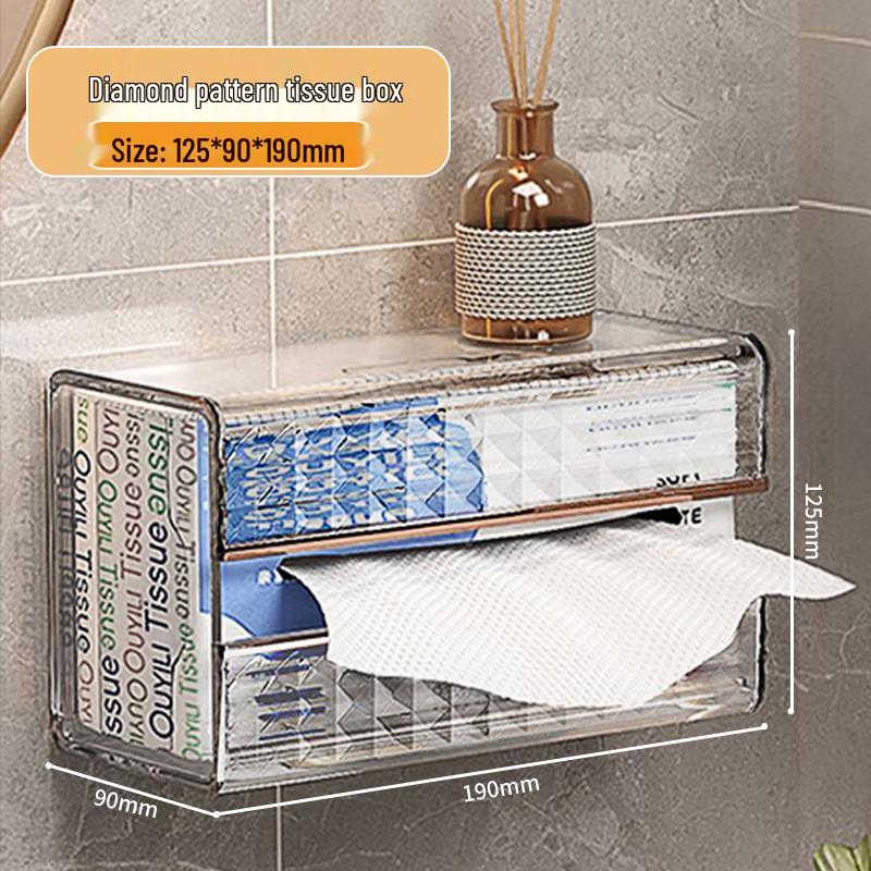Jia Bang Shou Wall-Mounted Tissue Box and Facial Towel Holder