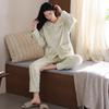1011 winter women's pajamas thickened flannel loungewear foreign gas cardigan doll collar winter warm loungewear set