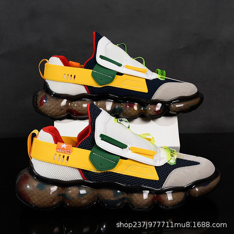 

2025 Европейская станция мужская обувь низкая модная обувь попкорн кокос платформа папины туфли сетчатая дышащая повседневная обувь 36