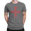 Herren T-Shirt Distressed Kreuzritter Templerorden Kreuz T-Shirts Premium Baumwolle T-Shirt Rundhals T-Shirt Kurzarm Kleidung Übergröße
