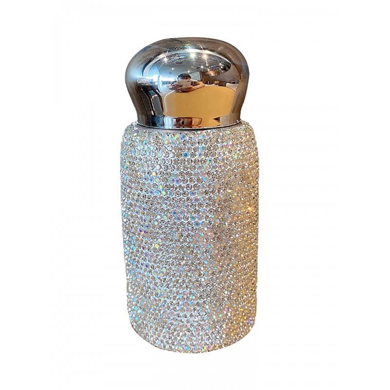Elegant Mini Stainless Steel Insulated Tumbler 220ml Women Lightweight Luxury Drinkware With Crystal Accents