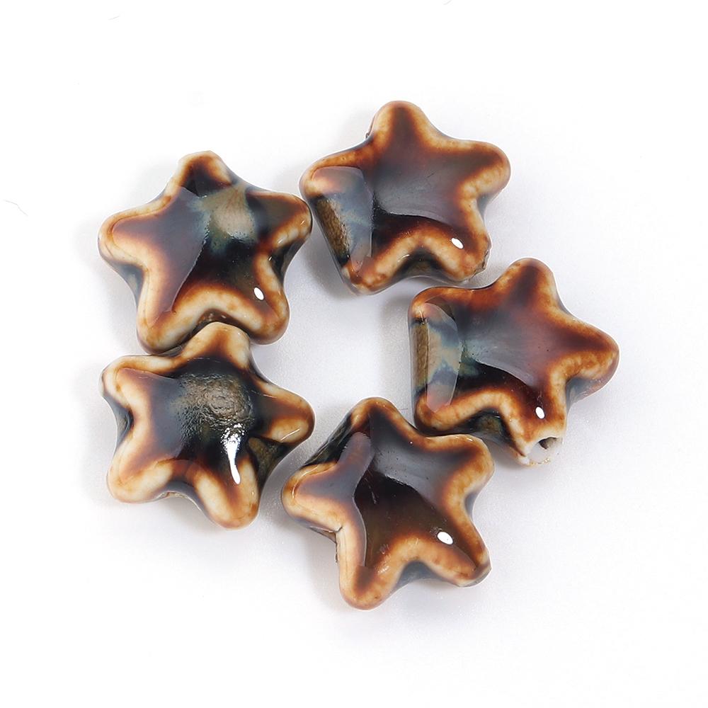 5pcs/lot Colorful Star Beads Ceramic Beads For Making Jewelry Porcelain Spacer Beads Bracelet Necklace Charms DIY Accessories