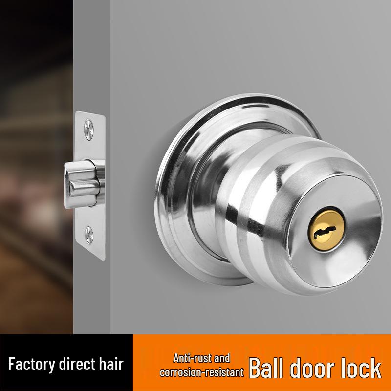 Uniwersalny sferyczny zamek wewnętrzny ze stali nierdzewnej - Okrągły cylinder do sypialni i łazienek.