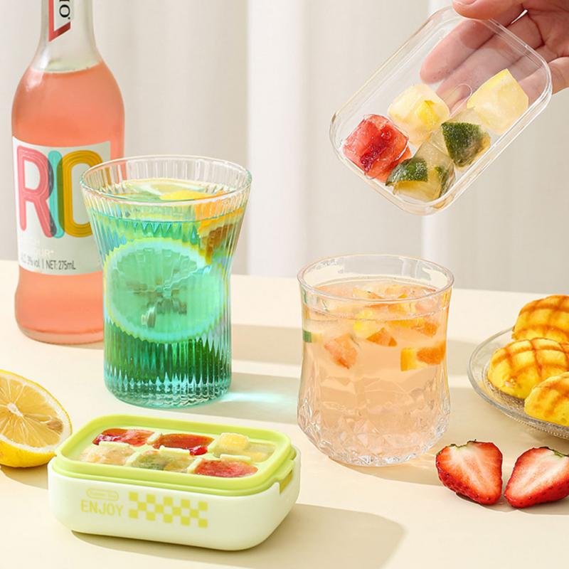 Lisovací forma na ledové kostky s víkem a nádobou Silikonová nádoba na led 6 přihrádek Forma na výrobu ledu na pivo Rychlomrazící kuchyňský gadget