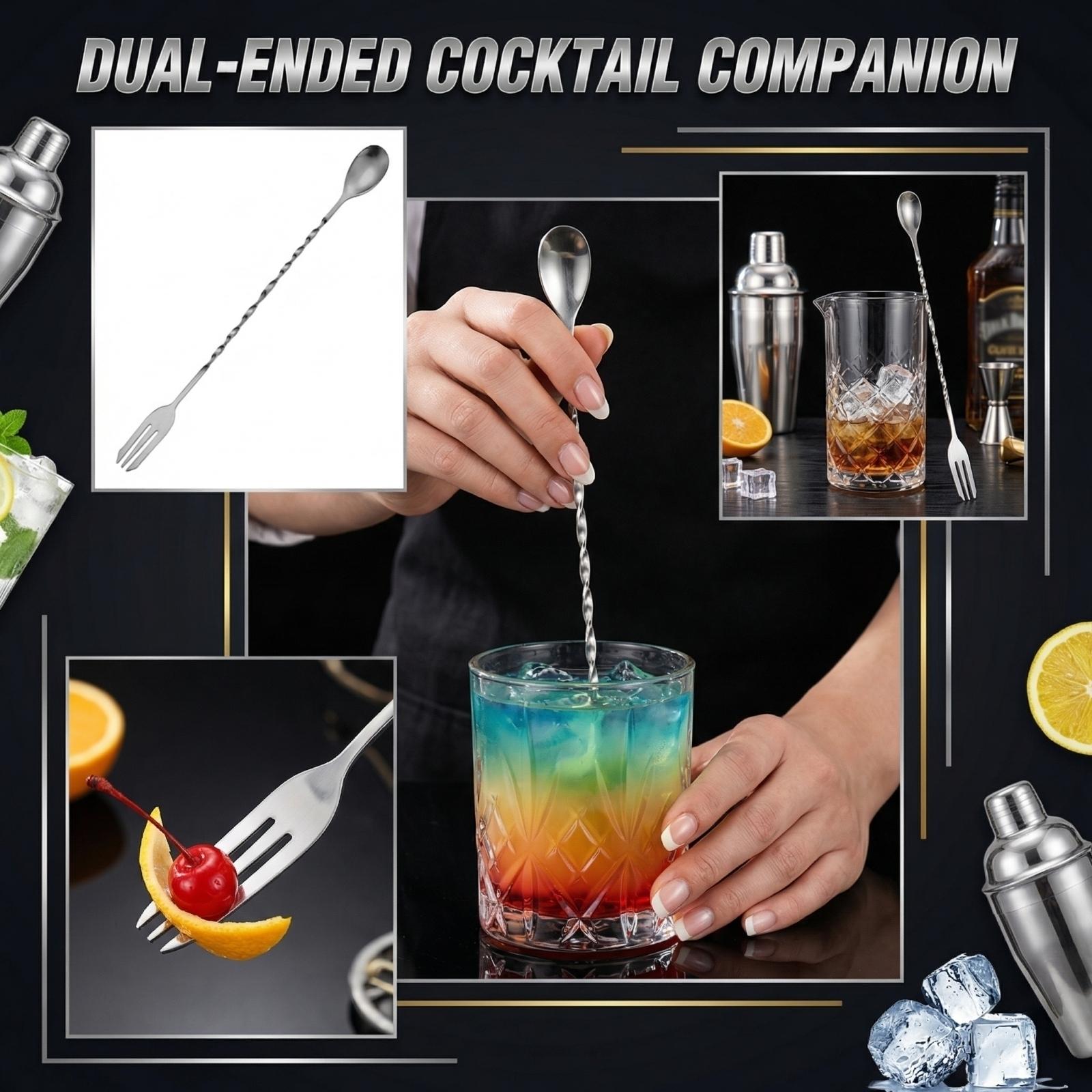 Home Stainless Steel Creative Double Headed Spoon Fork Spoon One Size