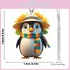 Cute Hat Scarf Penguin Cartoon Pattern Pendant Car Accessories Decoration
