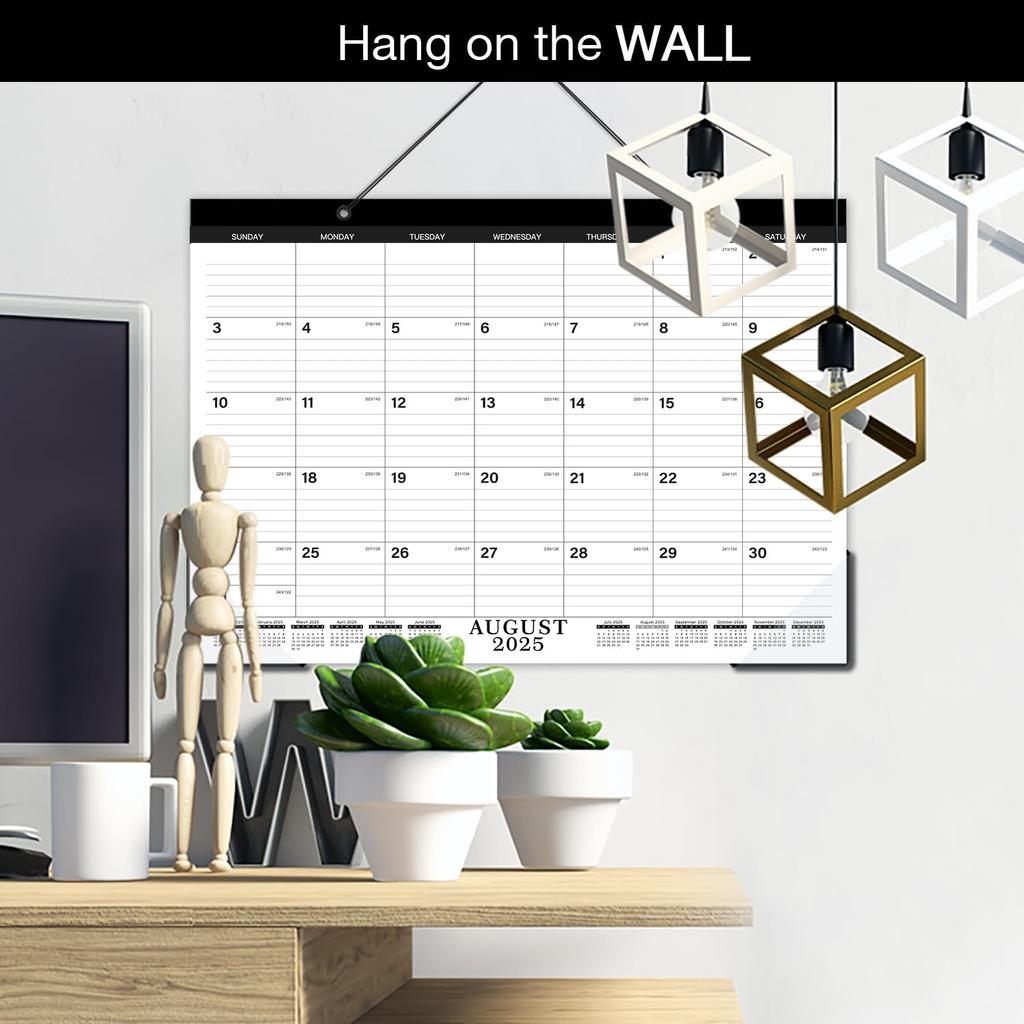 Desk Calendar 2025 - JAN. 2025 - DEC. 2025, 12 Monthly Calendar 2025,17" x 22", 2025 Large Desk Calendar with Thick Paper, Calendar with Corner