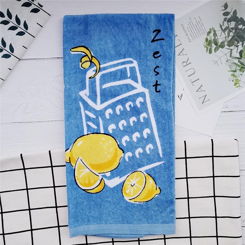 1Pc 38x70cm Large Colorful Printed Cotton Hand Towel Kitchen Dishcloth Water Absorption Household Cleaning Cloth