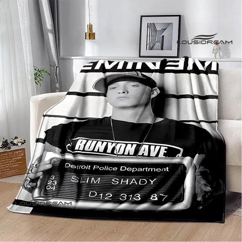 Eminem Hip -hop Singer Printing Blanket Warm Blanket Flannel Blanket Picnic Blanket Blankets for Beds Birthday Gift
