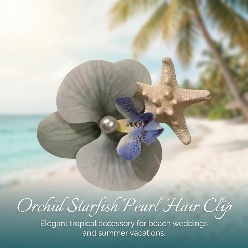 Butterfly Orchid Starfishes Hair Clip For Women Durable Lightweight Alloy Accessory