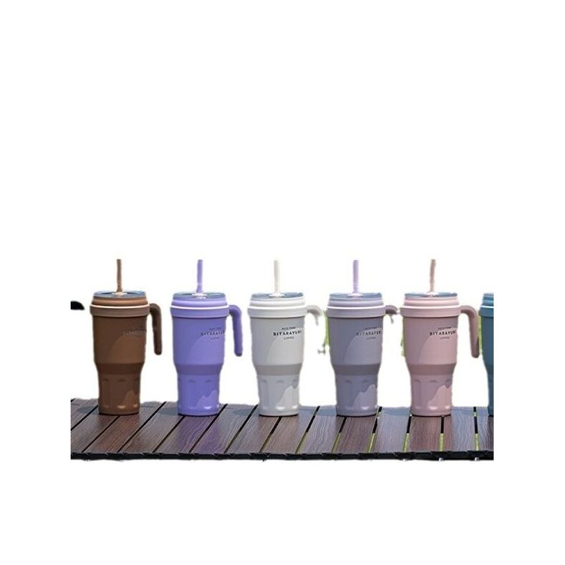 Large-Capacity Thermos Cup for Women, Good-Looking Ice Cup, Portable Car Coffee Cup, Outdoor Sports Water Bottle, Tea Cup