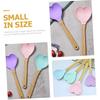 4pcs Heart-shaped Silicone Spoon Convenient Kitchen Utensils for Soup and Salad Mixing Spoons for Household Cooking Lightweight and Easy to Store