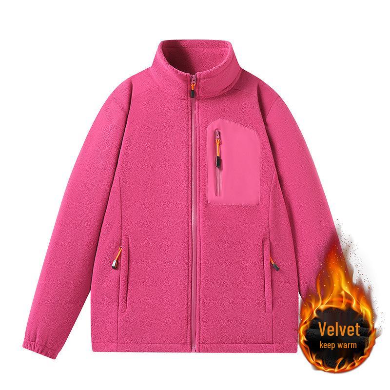 Men s 2025 Warm Lambswool Fleece Stand Collar Sweatshirt Jacket M (Recommended 105-120 jin)