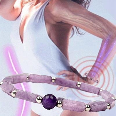 Natural Amethyst Body-Purify Slimming Bracelet Stone Energy Bracelets For Women Fatigue Relief Healing Yoga