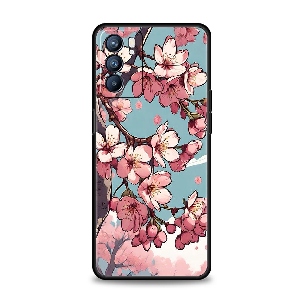 Cherry Blossom Tree Phone Case For Oppo Reno8 Reno7 Reno6 Pro A54 5G Find X6 X5 A53 A52 A9 A15 A95 A17 A16 A76 A74 A57 A31 Cover