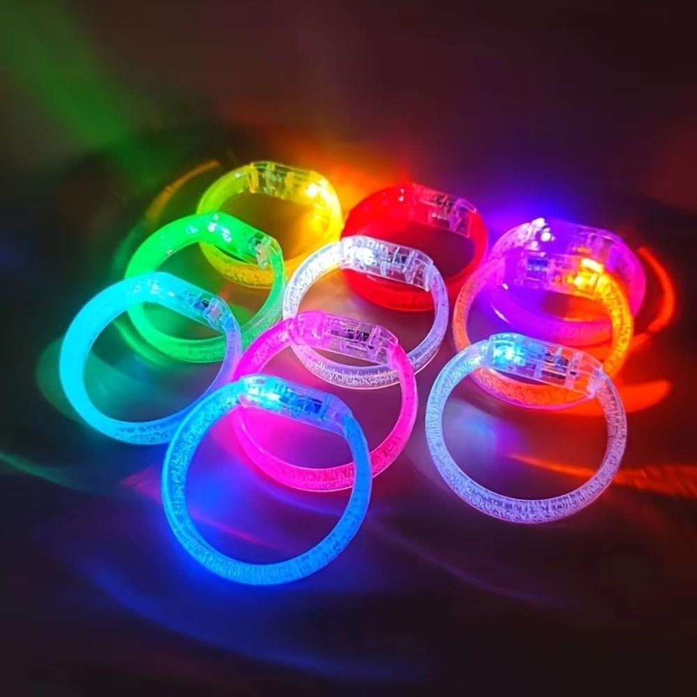 10 Pieces High Transparency Light Up Bangle Glow in The Dark Luminous Wristbands Night Events