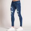 Men's Fashion Denim Hole Trouser Distressed Jeans Long Pencil Pants Streetwear