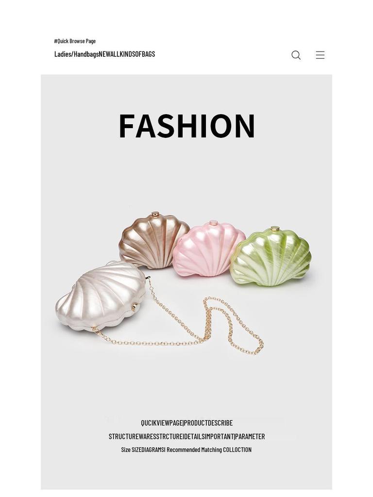 Elegant Irregular Shell Acrylic One-Shoulder Crossbody Clutch for Weddings and Banquets.