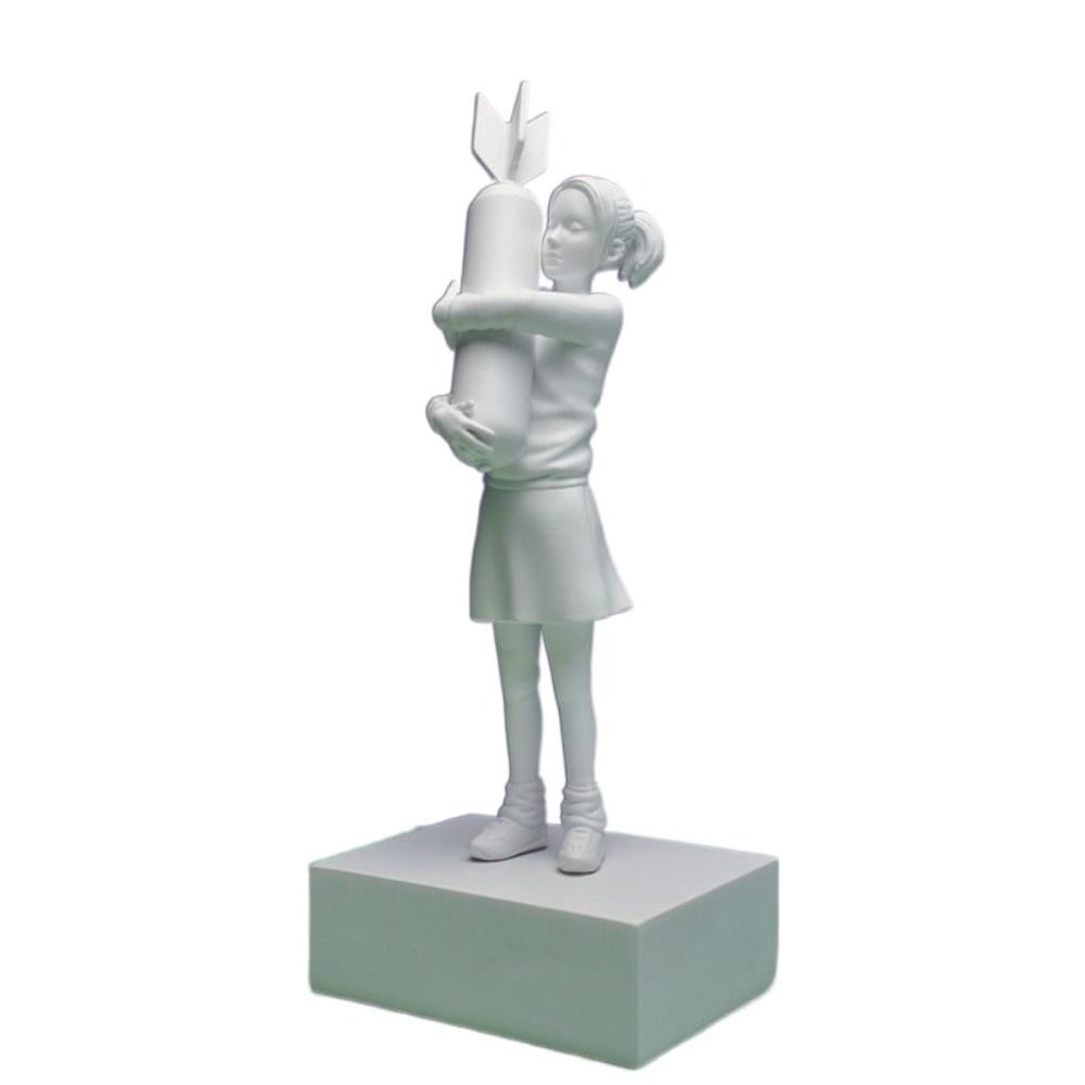 

Crafts Bookcase Decoration Bomb Hugger Statue Desktop Ornaments Bomb Girl Figurine Banksy Sculpture