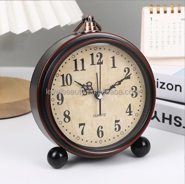 European Retro Vintage Atmosphere Desk Clock Creative Ornament