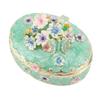 Hand Painted Trinket Box Enamel Vintage Jewelry Storage Box Metal Jewelry Organizer Decorative