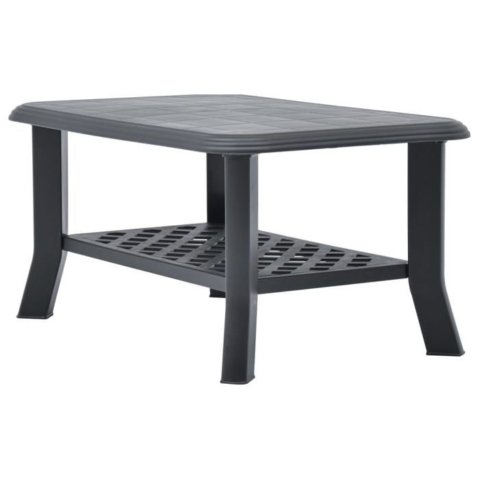 Coffee Table - VIDAXL - Anthracite - Weather-resistant - Storage Shelf - Lightweight
