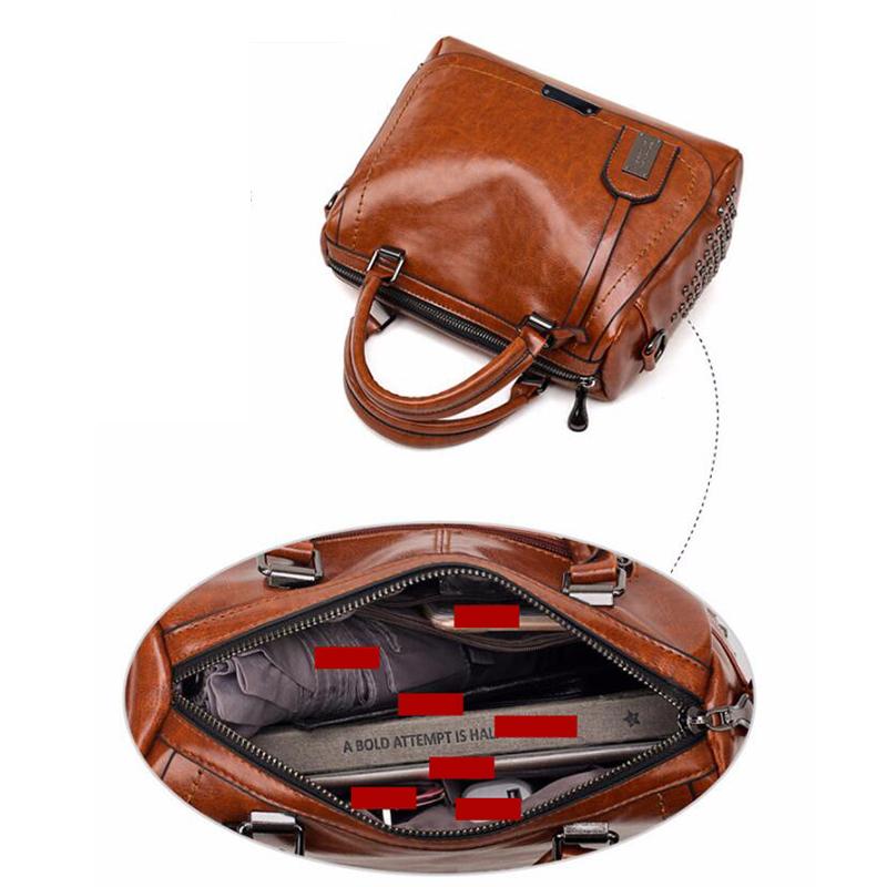 Borse con rivetti vintage Borsa da donna in pelle PU Borsa a tracolla con paillettes Borse da donna in pelle di design Borsa da donna di lusso