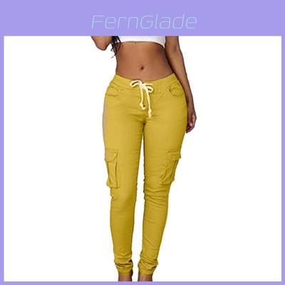 Fashionable Sexy Women High Waist Stretch Slim Casual Pants With Elegant Pockets
