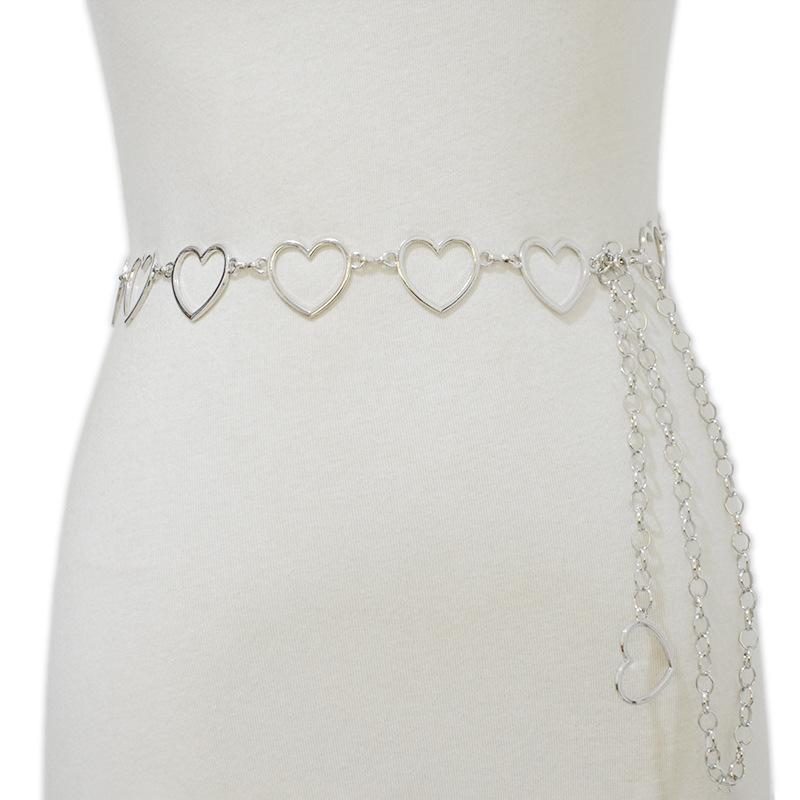 

Meier Metal slim waist chain - minimalist, versatile belt with heart charm - in stock 127cm срібний