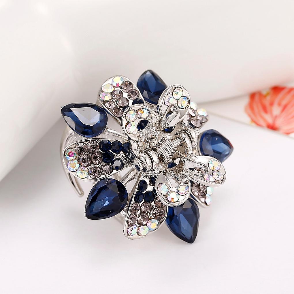 Damen Heidi Punkt Haarnadel (blau) Zirkonia Haarspange