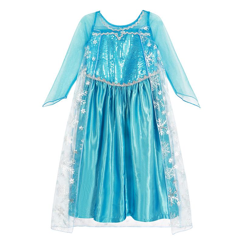 Frozen Queen Elsa Princess Dress - Children's Blue Gown for Girls