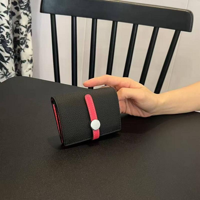 26 New Genuine Pickup Truck With Leather Toe Layer, Women's Foldable Short Wallet, Trendy Leather, Fashionable Drawstring, Versatile Wallet