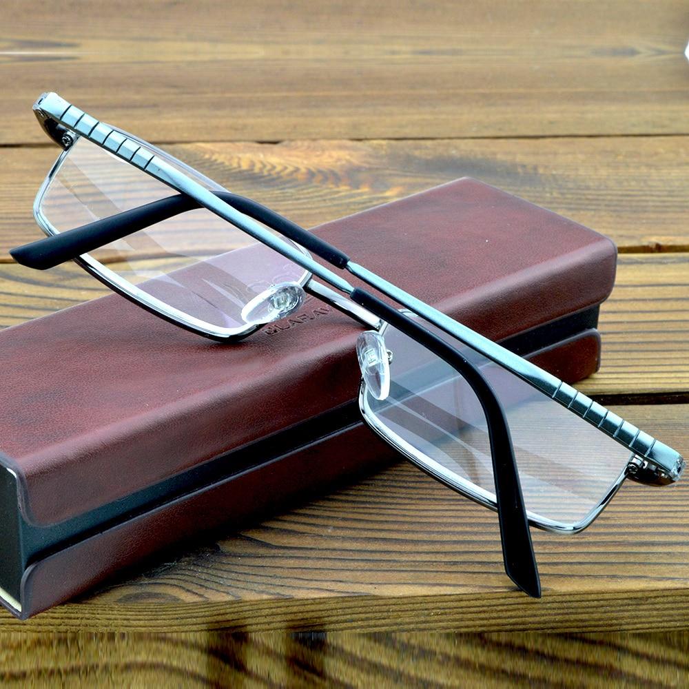 Executive Office Style Full-rim Al-mg Alloy Reading Glasses for Men with PU Case +0.75 +1 +1.25 +1.5 +1.75 +2 +2.5 +2.75 To +4