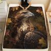 Eagle and Plants,pattern Flannel Blanket, High quality Comfortable for All Seasons, Home Decor, Warmth and Comfort, Perfect for Gifts.