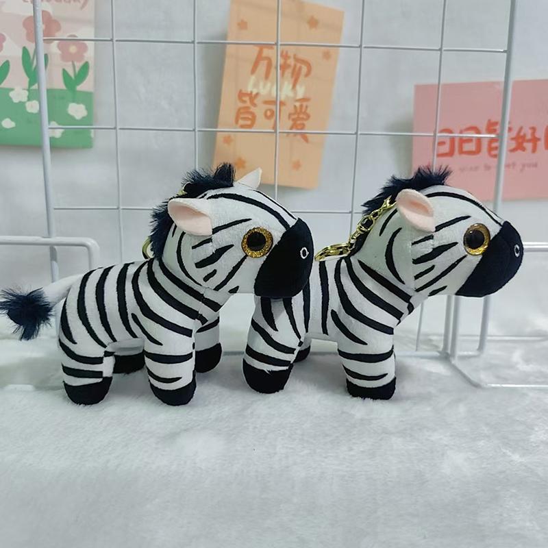 15Cm Cute Little Zebra Plush Toy Keychain Stuffed Animal For Kids Girl Lovely Animal Doll Toy Plushie Ornament Pendant