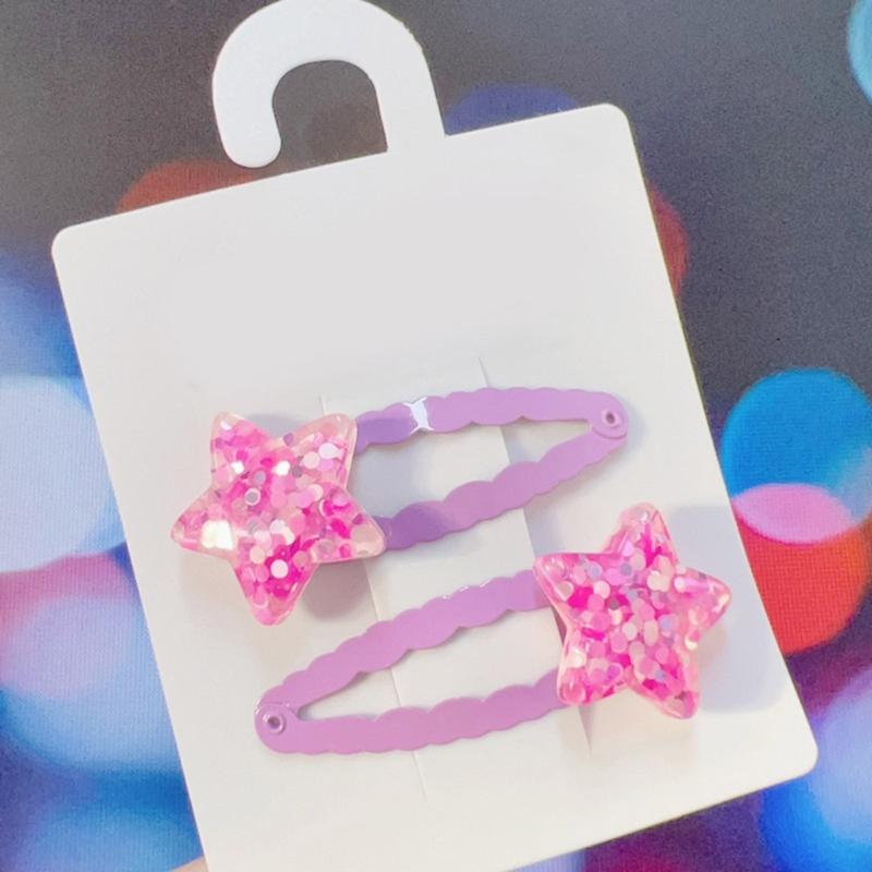 Adorkable Stern Glitzer Haarspange für Mädchen Kind Stern Haarspangen Glitzer Handgemacht Rosa Haarnadeln Hübsche Haarnadeln