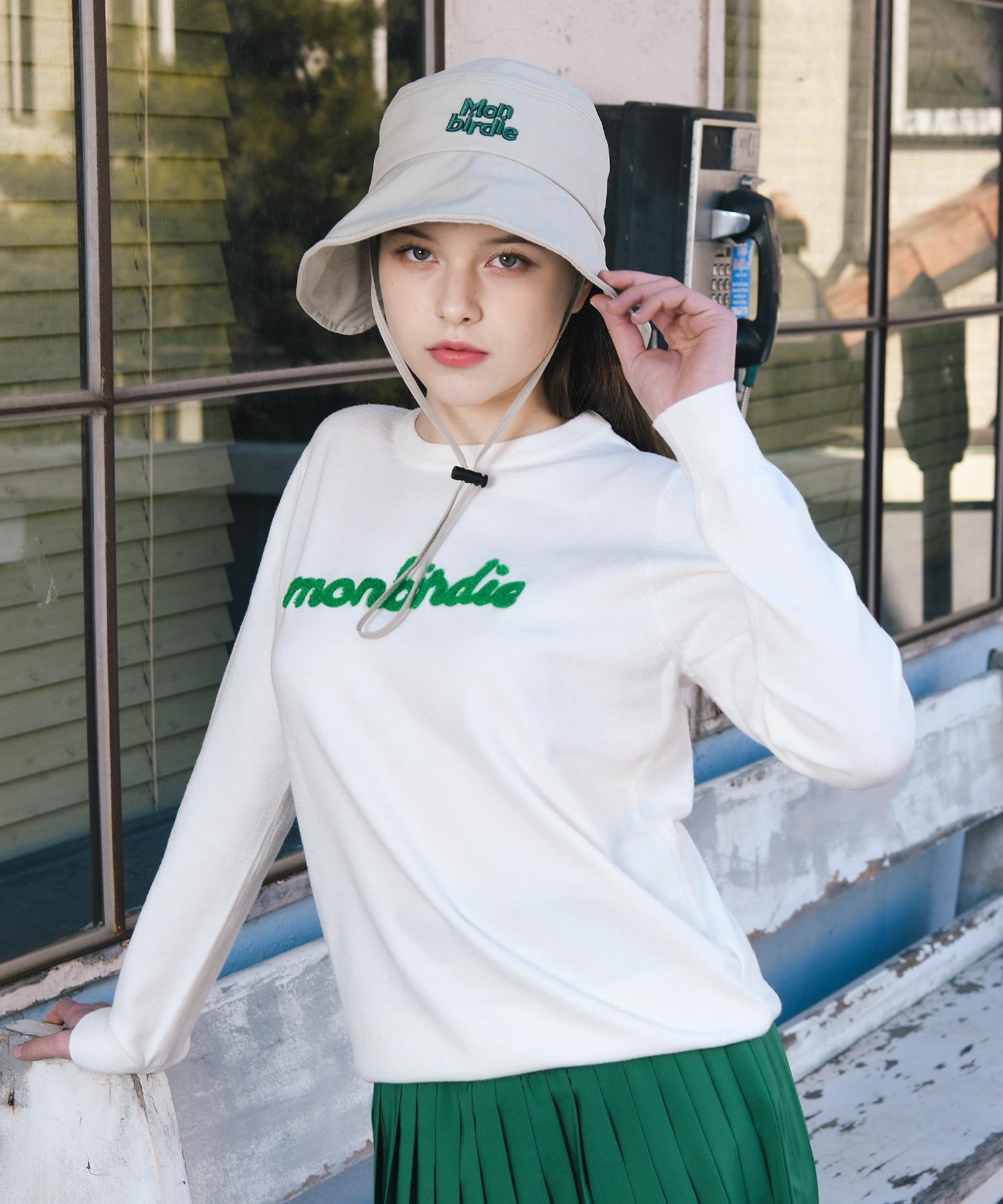 Mongbirdy Golf Boucle Artwork Crew Neck Long Sleeve Knit Green Green/Fresh