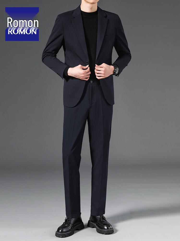 Romon Men's Two-Piece Blazer Jacket Suit: Business, Formal, Casual, Wedding Attire 2025.