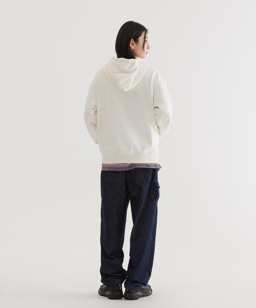 COVERNAT Arch Logo Zip-Up Hoodie Ivory