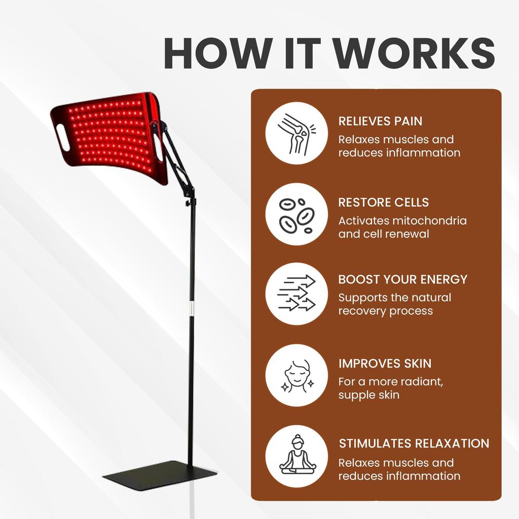 Mvolo Stellar Beam - Infrared Lamp - Infrared Therapy - Red Light Therapy - for Muscles, Skin, Joints and Colds - Without Heat