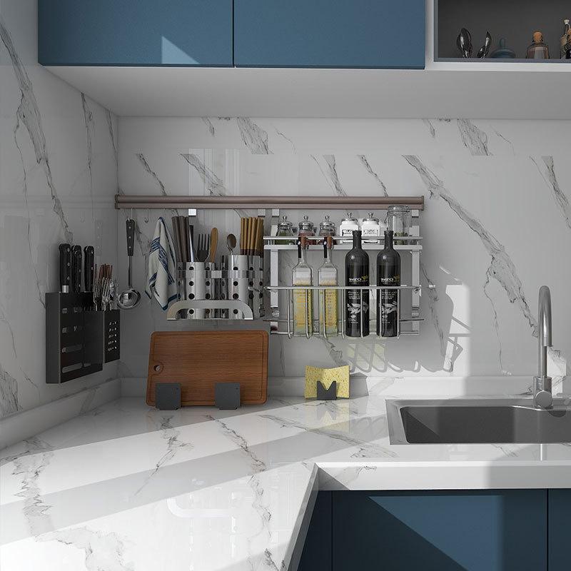 Imitation Marble Thickend Self-adhesive Kitchen Cooktop Protective Film Marble Desktop Film High Temperature Oil Resistant Sticker