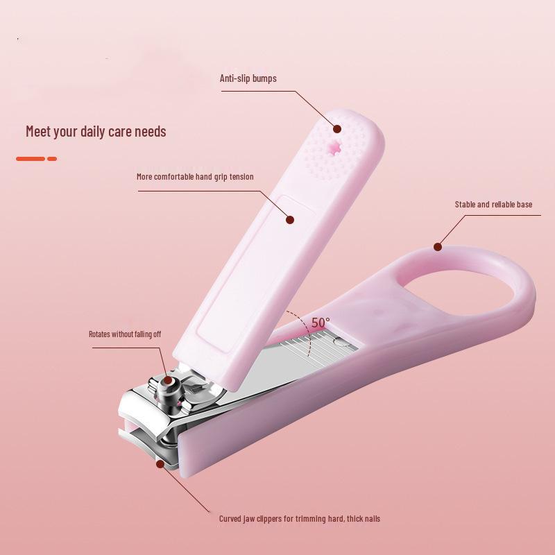 Child-Safe Anti-Pinch Baby Nail Clipper Set - Anti-Splash, Cute Design, Portable for Kids and Students
