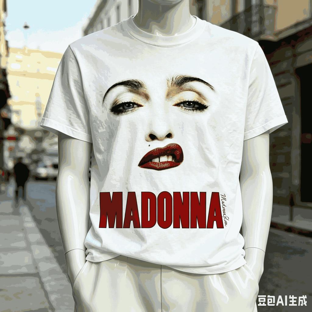 Camiseta de Algodón Transpirable Suave de Manga Corta con Estampado Gráfico de Madonna para Unisex Unisex Oversize Producto Caliente Suave