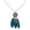 Wind Bohemian Painted Glazed Feather Fringed Earrings Fashion Temperament Women's Earrings Long Necklace Accessories