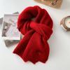 New Korean Style All-match Cute Cherry Scarf for Women In Autumn and Winter Student Couple Warm Embroidered Word Scarf All Match