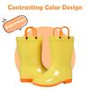 Fashion Kidmi Children Rain Boots Girls And Boys Outdoor Non-slip Rubber Rain Shoes Cute Easy Clean Kids Waterproof Boots With Handles