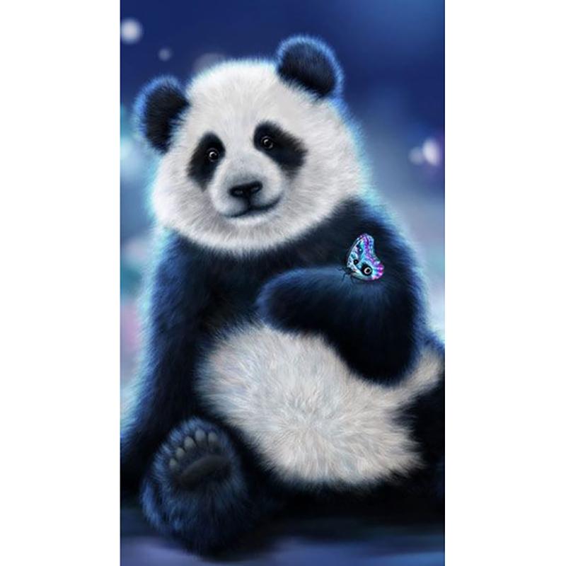 DIY 5D broderie cu diamante Panda pictura cu diamante cu punct de cruce complet rotund burghiu stras cadou arta perete decor acasă
