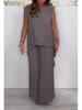2025 Euro-America Style Solid Raglan Sleeve Top & Ruched Straight-Leg Pants Set